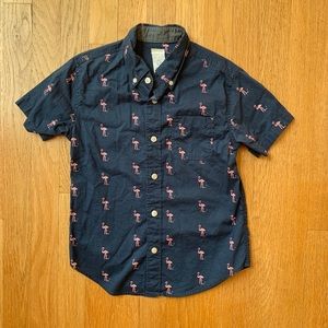 JCrew boys flamingo short sleeve button up shirt